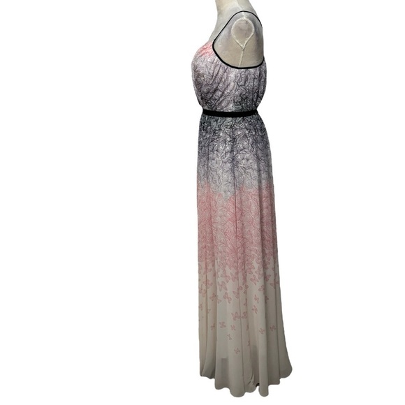 Badgley Mischka Twirling Butterfly Ombré Formal Maxi Dress Fairycore Whimsical 0 - Picture 4 of 15